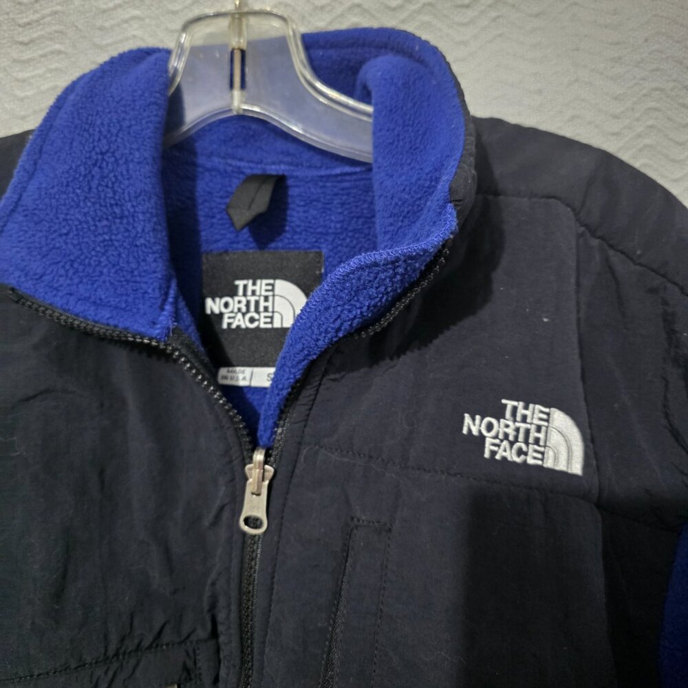 Vtg The North Face Denali Black Navy Fleece Zip Men/UnisexJacket Made in USA S - Picture 2 of 10